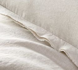 Open Box: Belgian Flax Linen Double Flange Duvet Cover, King/Cal King, Natural