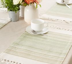 Open Box: Striped Cotton Fringe Placemats - Set of 6