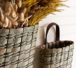 Wooden Wall Hanging Baskets - Set of 2