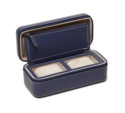 Kennedy Vegan Leather Dual Watch Travel Case