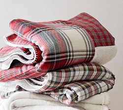 Landon Sherpa Back Patchwork Throw