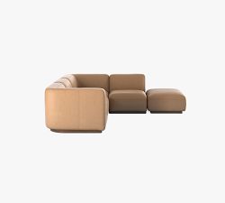 Mila Leather L-Shaped Chaise Sectional