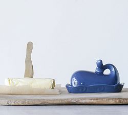 Coastal Stoneware Whale Butter Dish