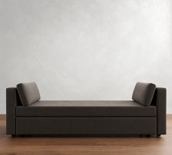 Jake Leather Trundle Daybed Sleeper (86")