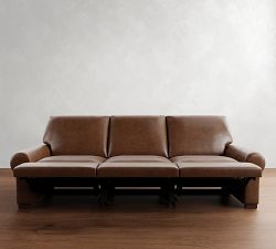 Turner Roll Arm Leather Power Reclining Sofa - Storage Available (77&quot;&ndash;132&quot;)