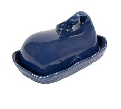 Coastal Stoneware Whale Butter Dish