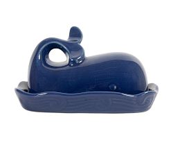 Coastal Stoneware Whale Butter Dish