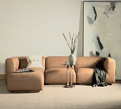 Mila Leather 3-Piece Chaise Sectional