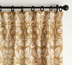 Open Box: Zama Print Linen/Cotton Rod Pocket Curtain