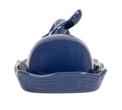 Coastal Stoneware Whale Butter Dish