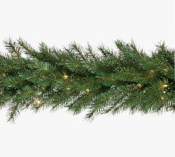 Faux Lit Aspen Spruce Garland - 9 Ft.