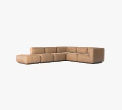 Mila Leather 5-Piece Grand L-Shaped Sectional