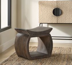 Monica Reclaimed Elm Wood Accent Stool