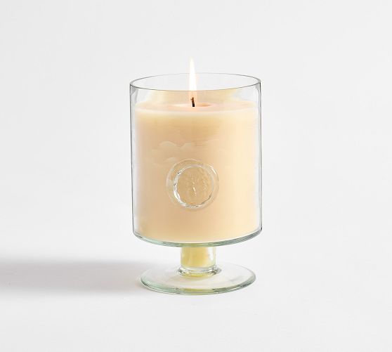 Stamped Glass Pedestal Candle