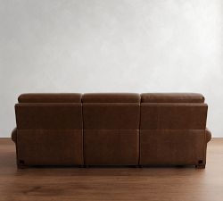 Turner Roll Arm Leather Power Reclining Sofa - Storage Available (77&quot;&ndash;132&quot;)
