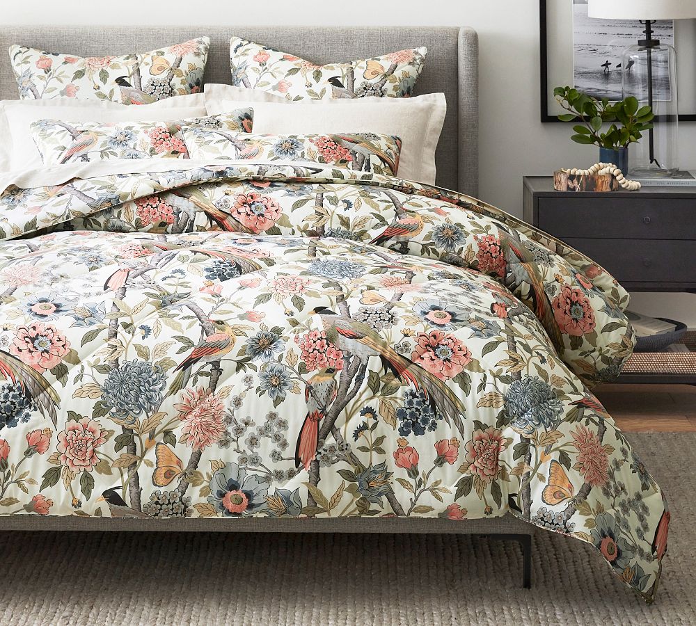 Bloom Sateen Comforter - Ivory, Full/Queen