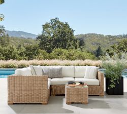 Build Your Own - Huntington Wicker Square Arm Outdoor Sectional Components