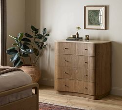 Chandon 5-Drawer Marble Dresser (38.8")