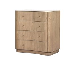 Chandon 5-Drawer Marble Dresser (38.8")