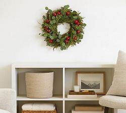 Handcrafted Dried Silver Dollar and Eucalyptus and Apple Indoor/Outdoor Botanicals