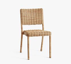 Open Box: Huntington All-Weather Wicker Stacking Dining Chair, Natural