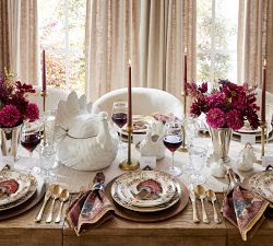 Botanical Harvest Turkey Stoneware Salad Plates - Set of 4