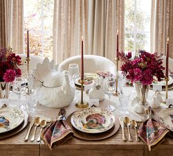 Botanical Harvest Bird Stoneware Dinner Plates - Mixed Set of 4