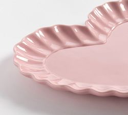 Heirloom Scalloped Heart Stoneware Serving Platter