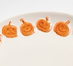 Jack-O-Lantern Stoneware Icon Appetizer Plates - Set of 4