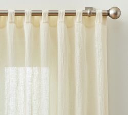 Textured Striped Sheer Curtain