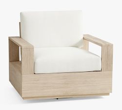 Pottery Barn Indio Eucalyptus Swivel Outdoor Lounge Chair - Thumbnail 2