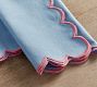 Scallop Border Cotton/Linen Napkins - Set of 4