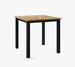 Malibu Metal &amp; Teak Square Outdoor Bistro Table
