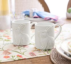 Rustic Bunny Stoneware Mugs