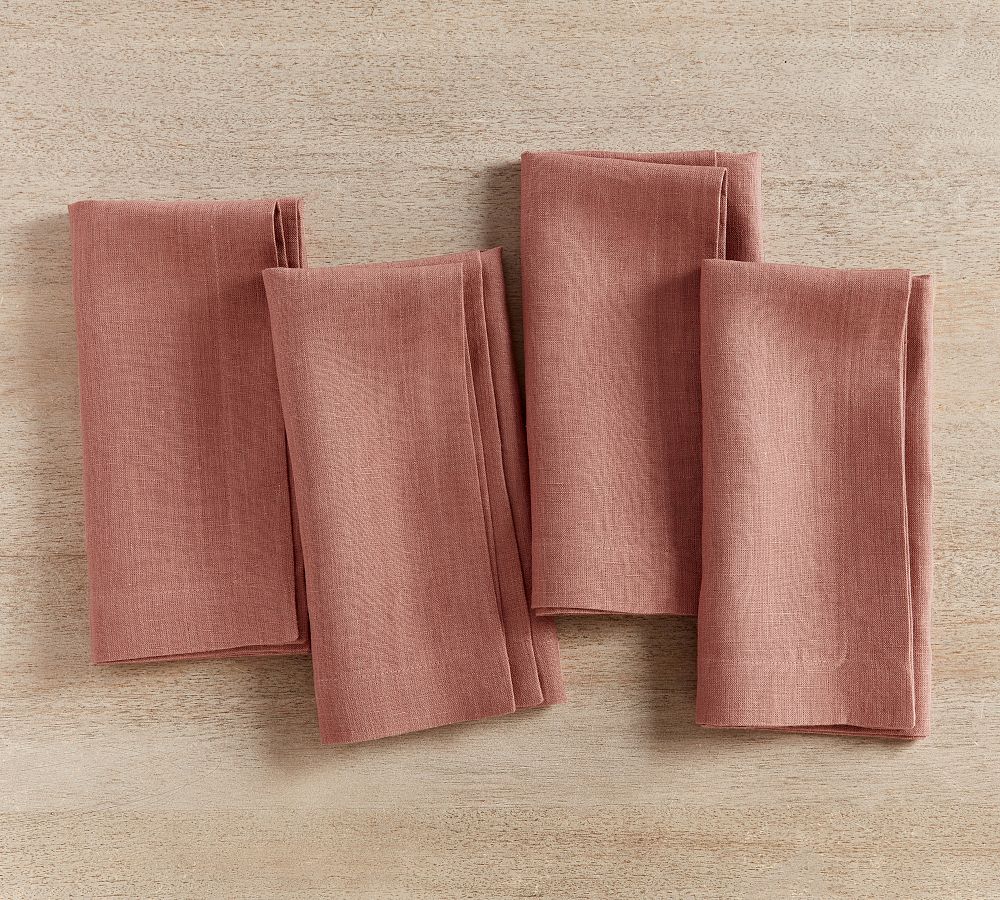 Mason Oversized Linen Napkins - Set of 4 - Set of 4 - Rosewood