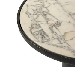 Darlyn Marble Round Outdoor End Table (22.5&quot;)