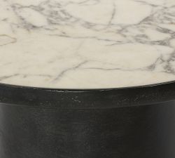 Darlyn Marble Round Outdoor End Table (22.5&quot;)