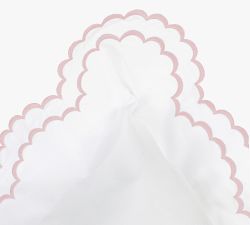 Maci Double Scalloped Percale Embroidered Duvet Cover Set