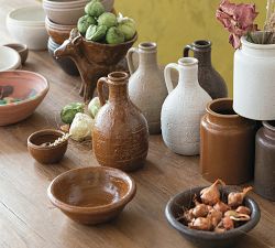 Earthen Hues Reactive Glaze Stoneware Vases, Set of 4