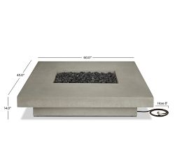 Chrisley Concrete Low Rectangular Propane Fire Pit Table (60&quot;)