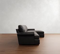 Townsend Roll Arm Leather Chaise Sectional (110&quot;)