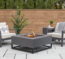 Aisha Steel Square Propane Fire Pit Table with Lid Cover (36")