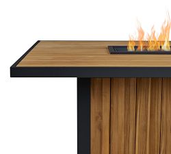 Elodie Rectangular Fire Pit Dining Table with Lid Cover (73")