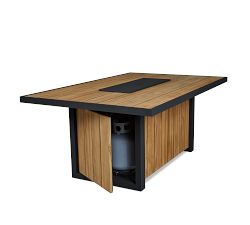 Elodie Rectangular Fire Pit Dining Table with Lid Cover (73")