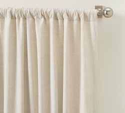 Custom Belgian Flax Linen Blackout Curtain - Flax