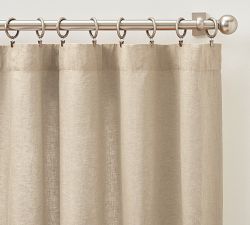 Custom Belgian Flax Linen Curtain - Dark Flax
