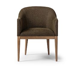 Open Box: Beckel Upholstered Dining Armchair - Sutton Olive, Warm Buff Legs