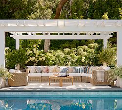 Build Your Own - Huntington Wicker Square Arm Outdoor Sectional Components