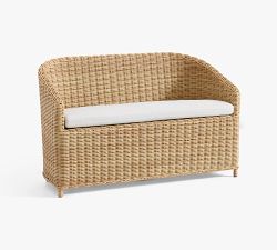 Huntington Wicker Outdoor Porch Bench (53")