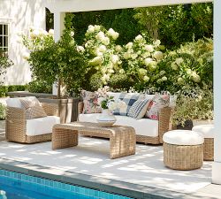 Huntington Wicker Swivel Curved Outdoor Lounge Chair